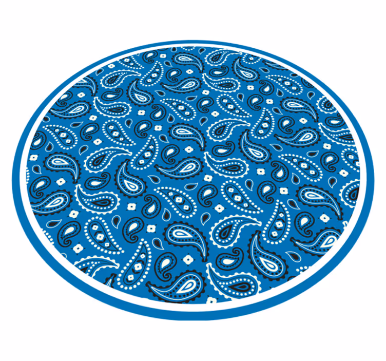 etnický vinylový koberec modrý potlačený paisley - Tenstickers