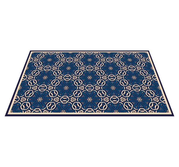 Boho modrý bezšvový vzor kúpeľne - Tenstickers
