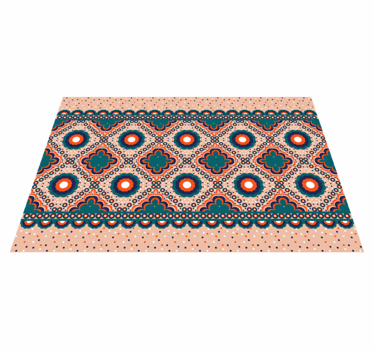 Geometrický kvetinový boho vzor spálne koberec - Tenstickers
