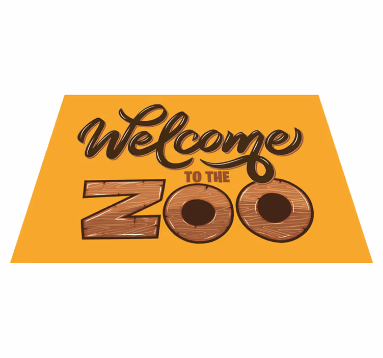 vinylový koberec s menom vitajte v zoo - Tenstickers