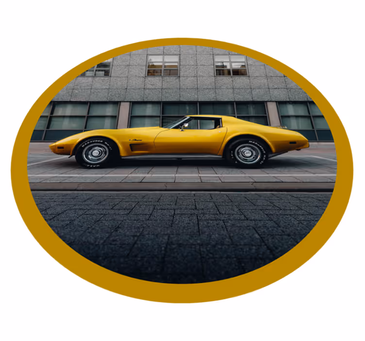 vinylový koberec pre mládež klasické žlté auto - Tenstickers