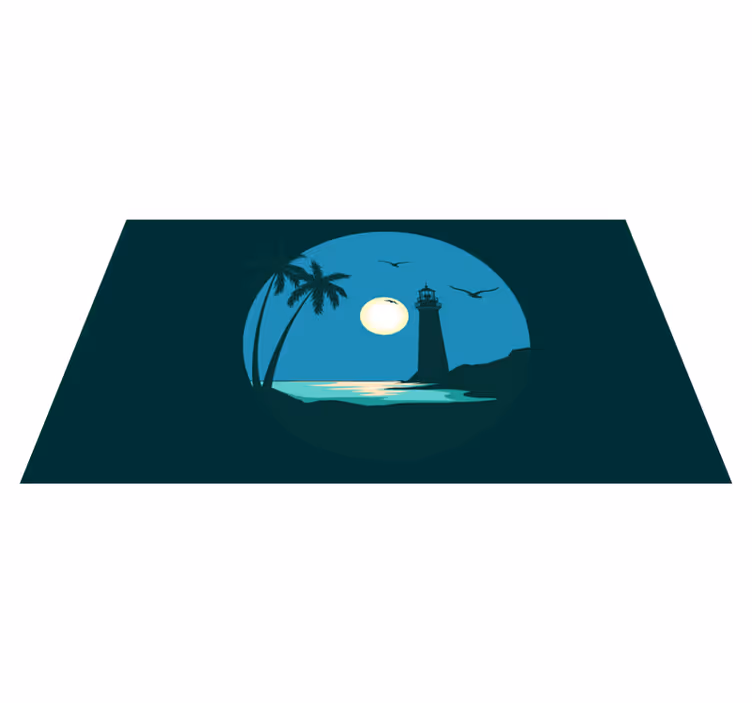 prírodný vinylový koberec scéna pobrežného majáku - Tenstickers