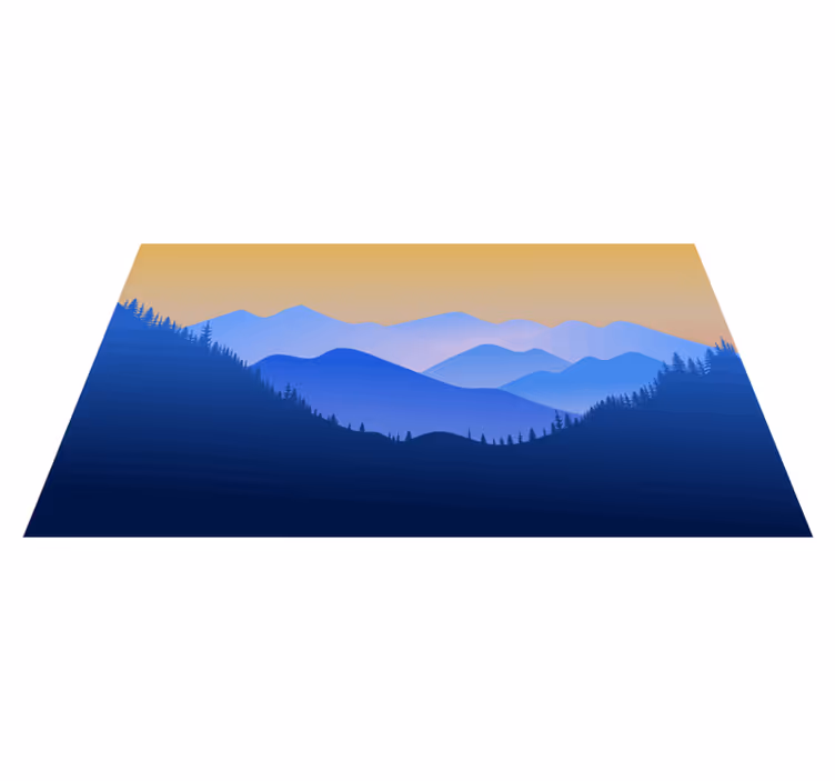 Hory silueta moderný koberec - Tenstickers
