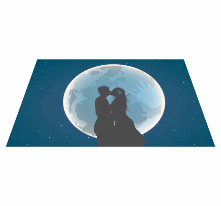 vinylový koberec do spálne bozk zaliaty mesačným svitom - Tenstickers