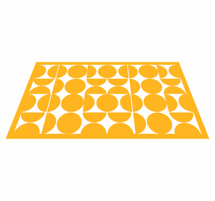 vinylový koberec s geometrickýmy tvarmi žltý kruhový vzor - Tenstickers