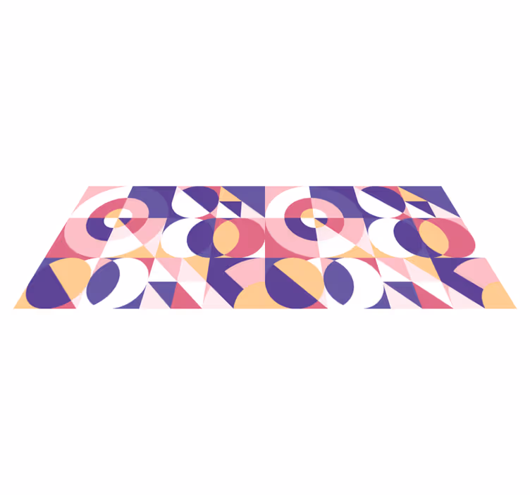 vinylový koberec kachličky farebné geometrické tvary - Tenstickers