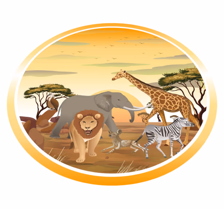 Vinylové koberce zvieratá dobrodružstvo v safari - Tenstickers