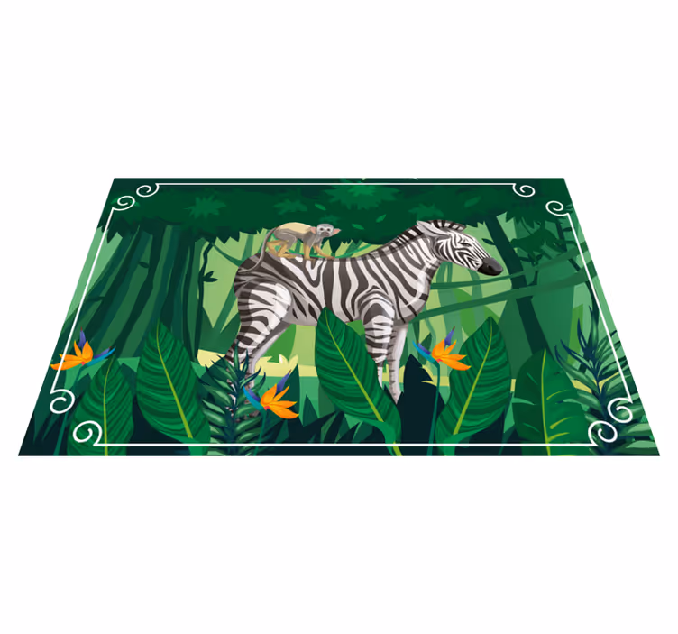 vinylové koberce zvieratá zebra a opica - Tenstickers