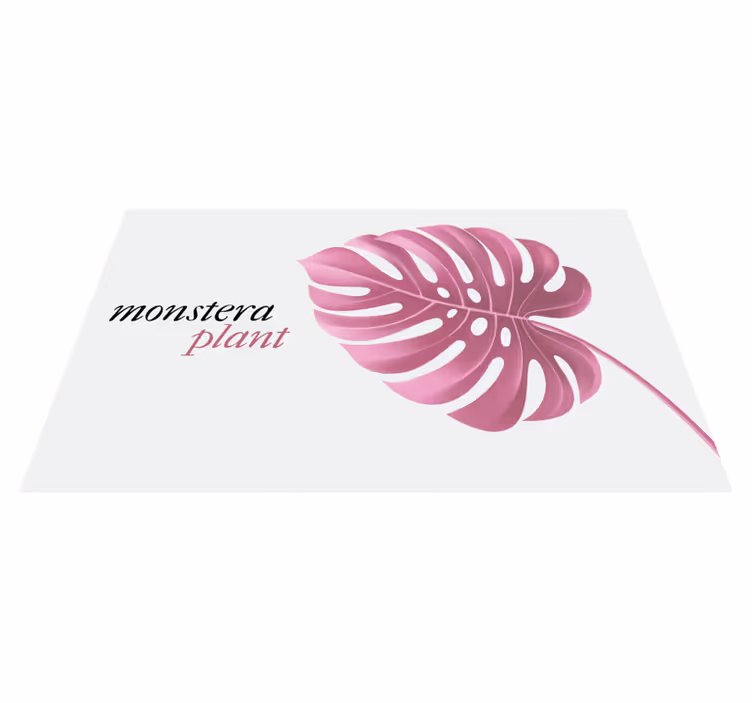 vinylový koberec s kvetmi ružová monstera - Tenstickers