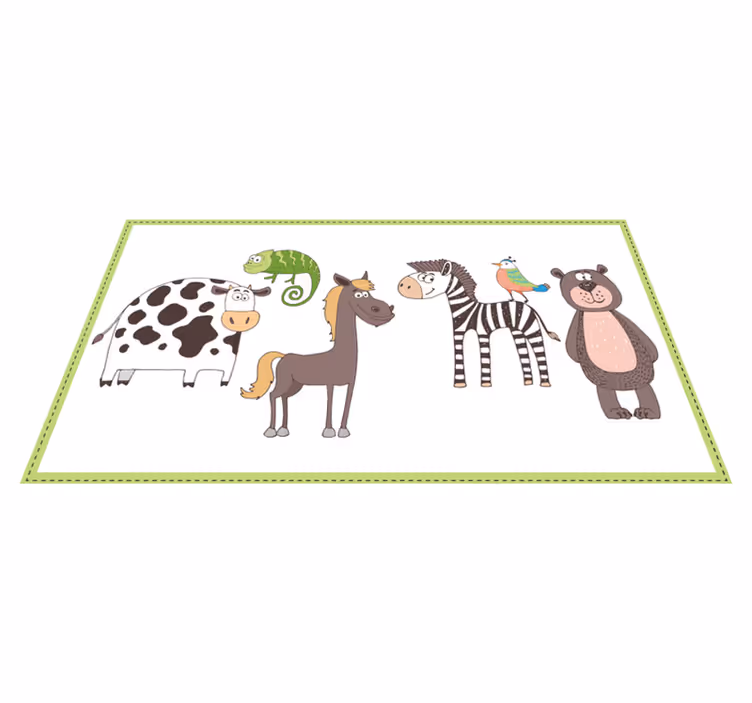 Roztomilé zvieratká kreslenie zvieracieho koberca - Tenstickers