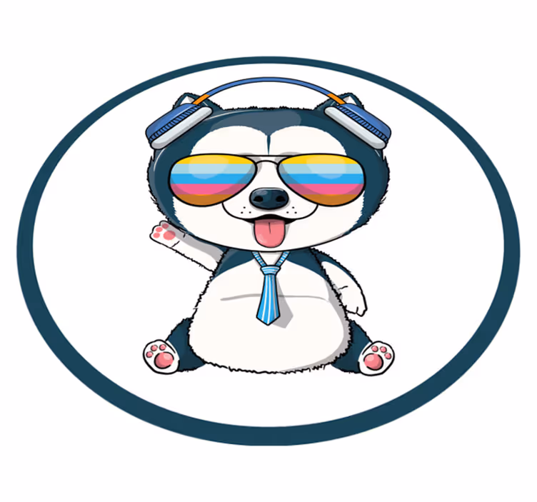 detský vinylový koberec cool psíčka - Tenstickers
