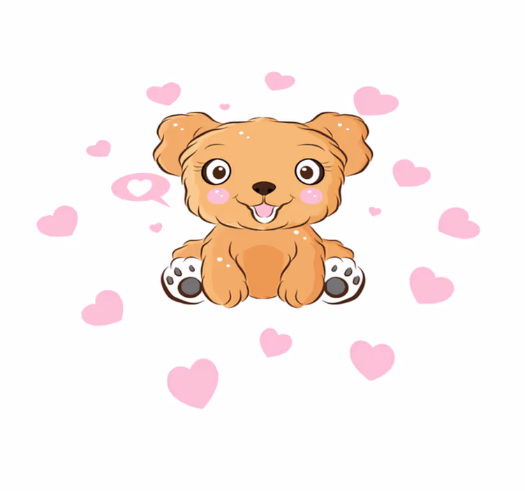 okrúhly vinylový koberec chutná ilustrácia šteniatka - Tenstickers