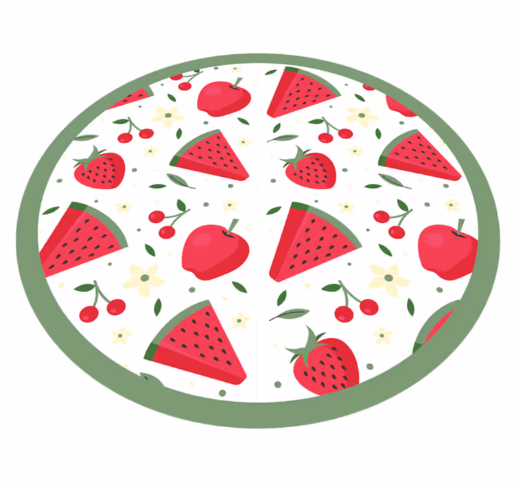 vinylový koberec do kuchyne ovocný kvetinový vzor - Tenstickers