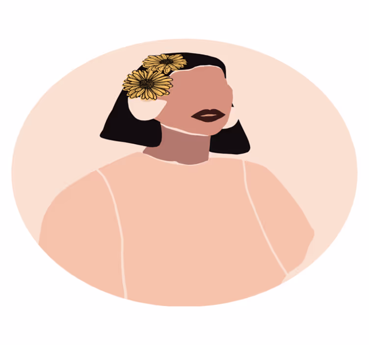 vinylový koberec s kvetmi kvetinový portrét - Tenstickers
