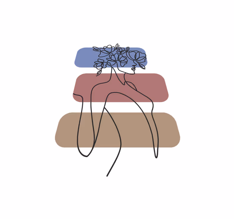 vinylový koberec minimalisticky pôvabný botanický obrys - Tenstickers
