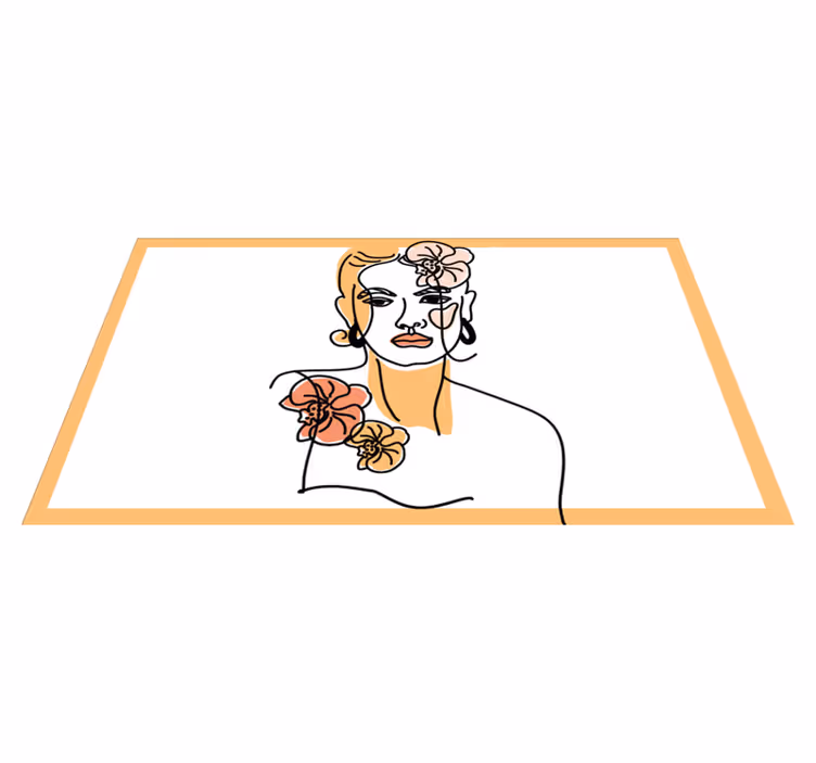 moderný vinylový koberec štýlový kvetinový portrét - Tenstickers