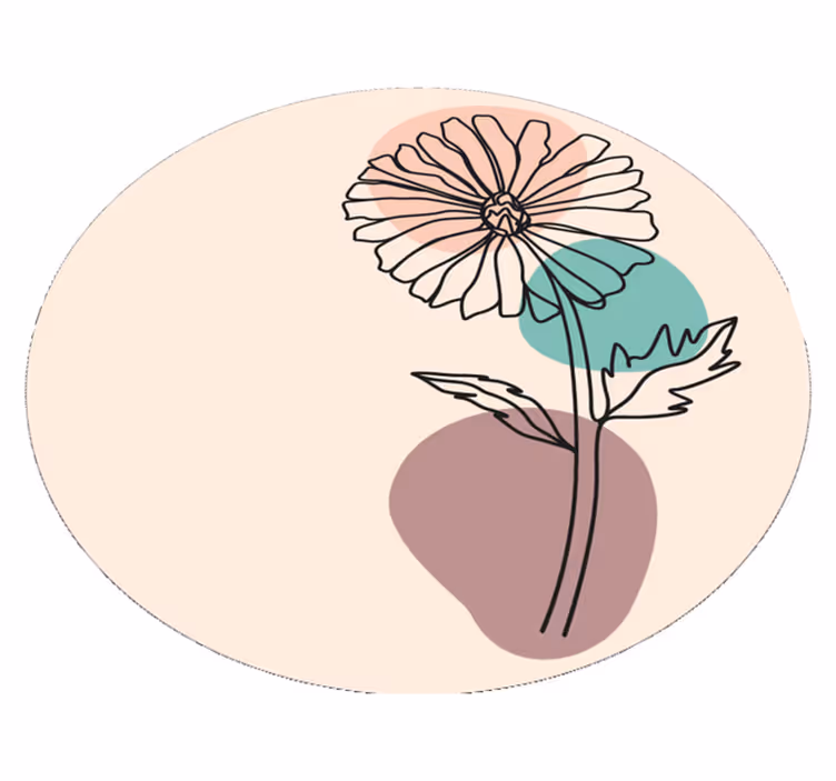 vinylový koberec s kvetmi elegantná kvetinová silueta - Tenstickers