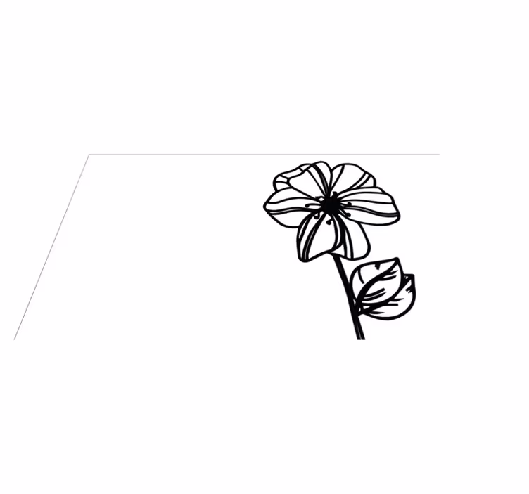 vinylový koberec s kvetmi elegantný čiernobiely dizajn - Tenstickers