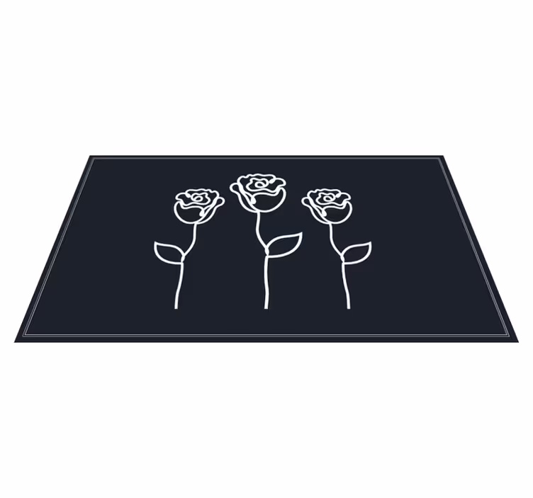 vinylový koberec s kvetmi botanická skica znázornenia - Tenstickers