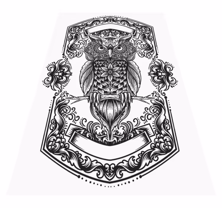 vinylový koberec mandala zložitý motív sovy - Tenstickers