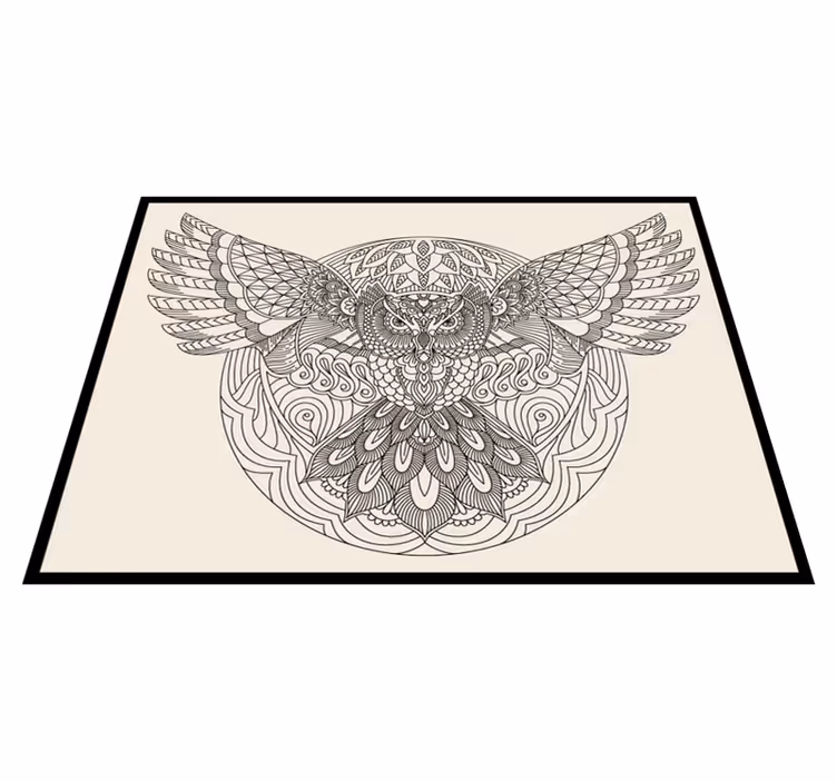 vinylový koberec mandala elegantný vzor sovy - Tenstickers