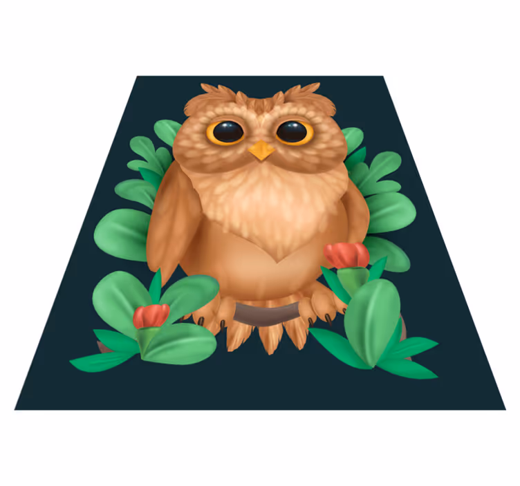 Ilustrácia sovy krásne oči koberec do spálne - Tenstickers