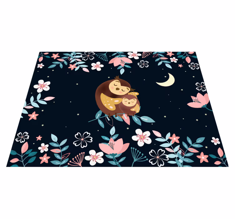vinylové koberce zvieratá mama sova láska - Tenstickers