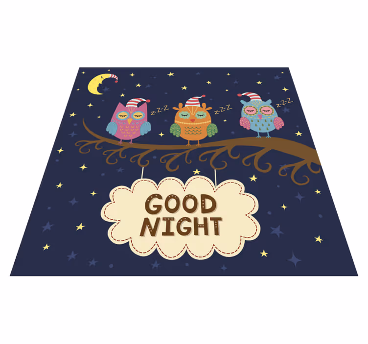 vinylové koberce zvieratá trio ospalých sov - Tenstickers