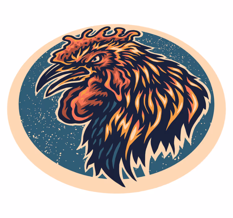 vinylový koberec pre mládež ilustrácia kohútej hlavy - Tenstickers