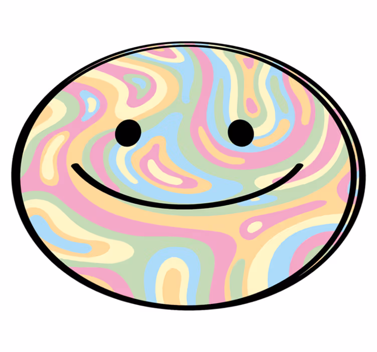 vinylový koberec pre mládež šťastný úsmevný kruh - Tenstickers