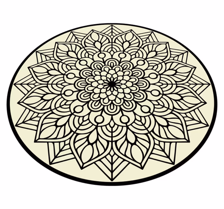 vinylový koberec mandala pôvabný botanický znak - Tenstickers
