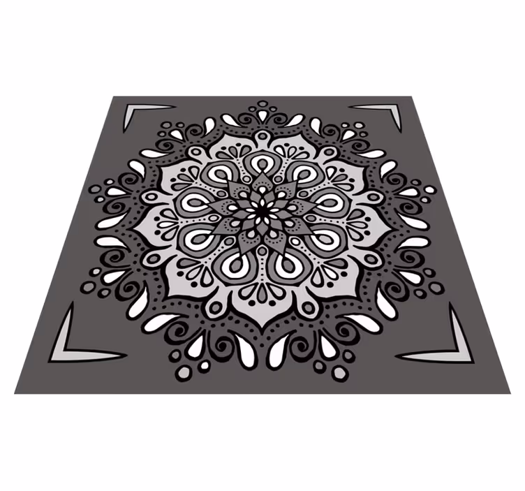 vinylový koberec mandala elegantný motív na sivej - Tenstickers