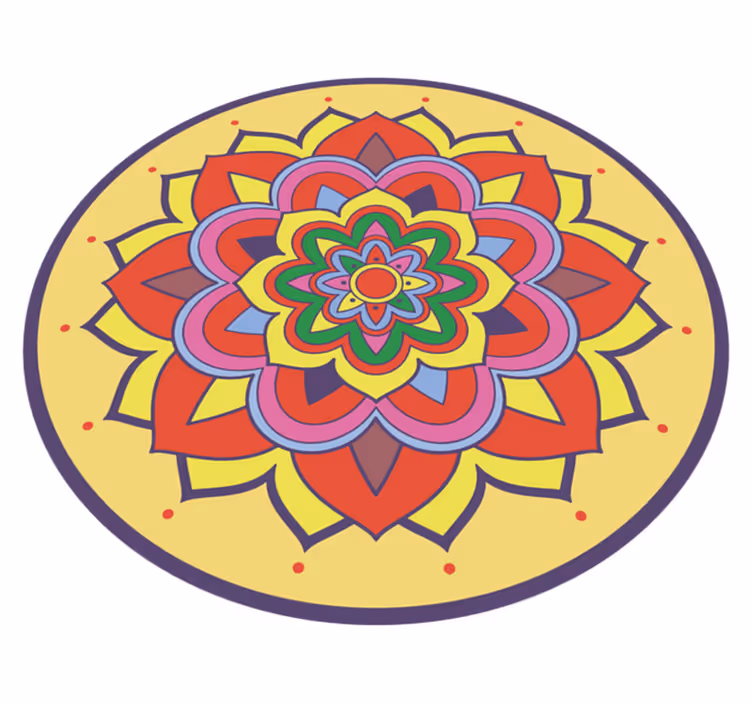 vinylový koberec mandala farebný veľký kvet - Tenstickers
