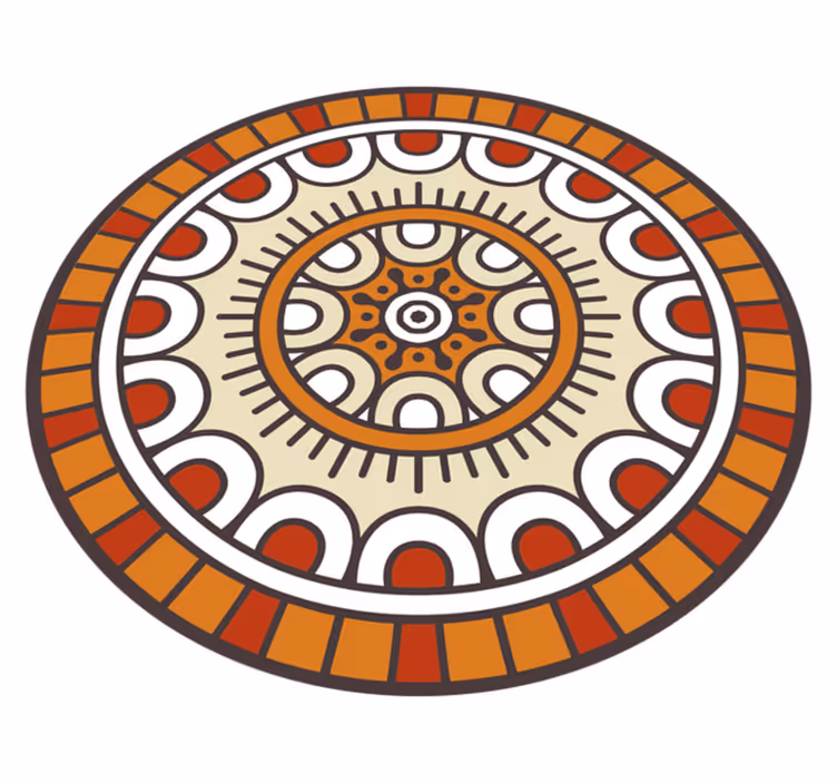 vinylový koberec mandala kruhový vzorovaný motív - Tenstickers