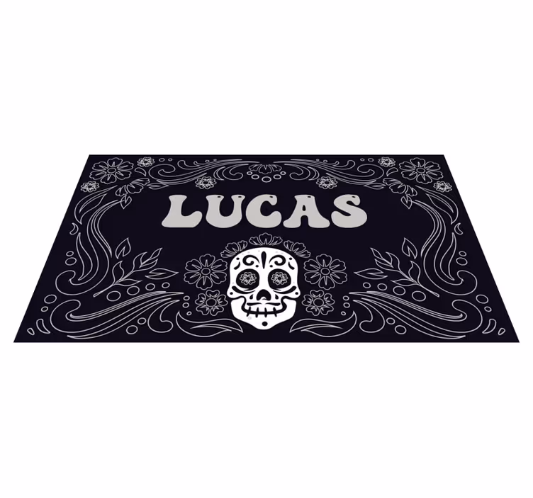 vinylový koberec halloween dizajn lebky s menom - Tenstickers