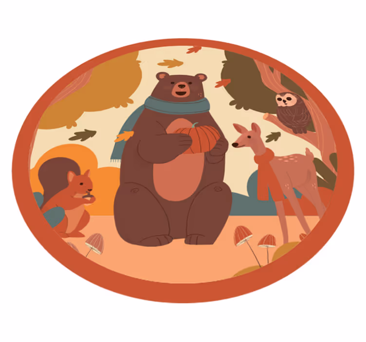 vinylový koberec pre bábätko priatelia lesných zvierat - Tenstickers