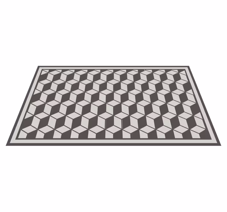 vinylový koberec s geometrickýmy tvarmi kubistický motív - Tenstickers