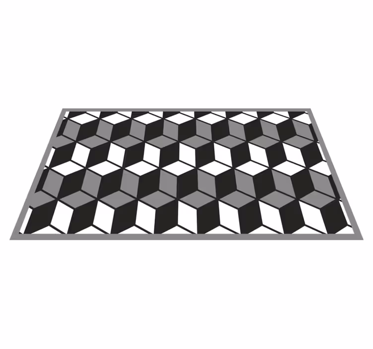 Vinylový koberec s geometrickými tvarmi kubický vzor - Tenstickers