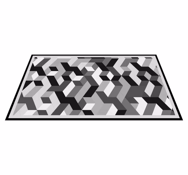 vinylový koberec s geometrickýmy tvarmi sivý 3d vzor - Tenstickers