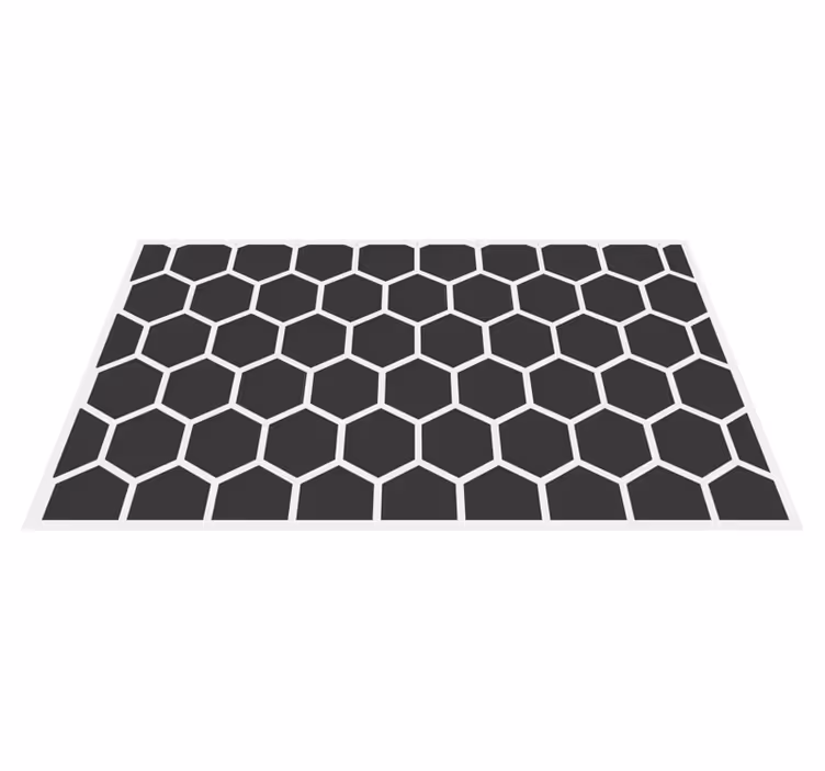 čierne šesťuholníky geometrické obrazce geometrické koberce - Tenstickers