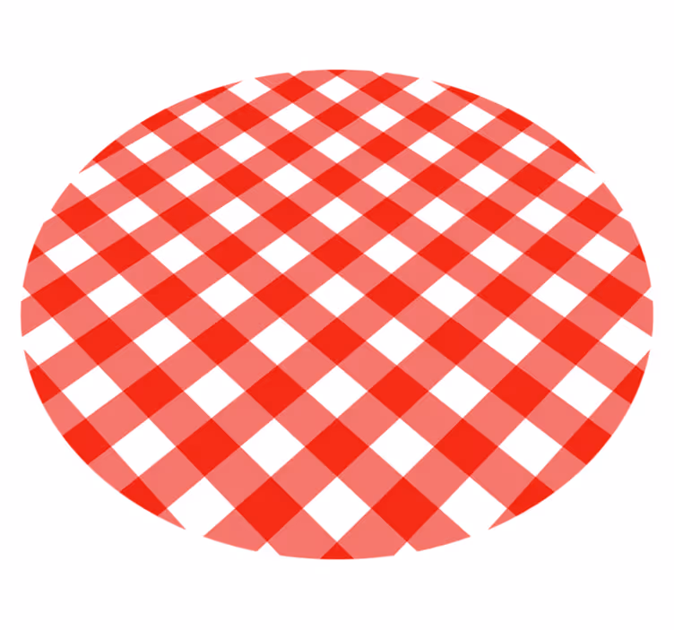 okrúhly vinylový koberec červený kockovaný vzor - Tenstickers