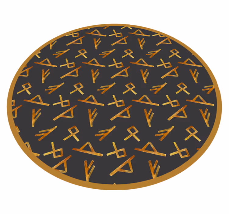Vinylový koberec s geometrickými tvarmi v abstraktnom zlate - Tenstickers