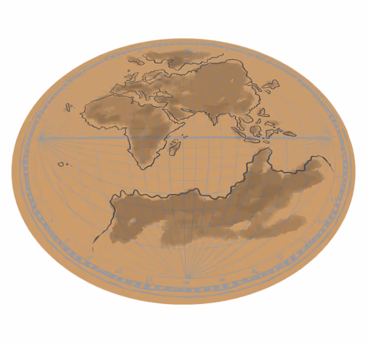 vinylový kvoberec s mapou sveta globálny obrys mapy - Tenstickers