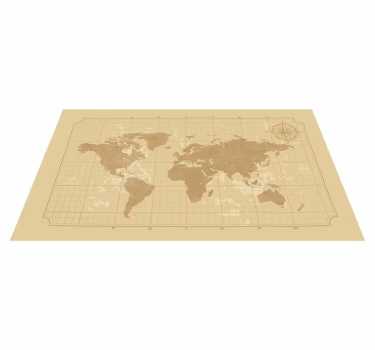 vinylový kvoberec s mapou sveta vinobranie grafická mapa - Tenstickers