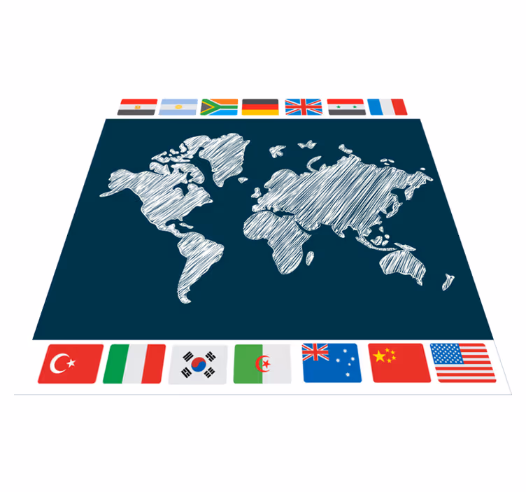 Vinylový koberec s mapou sveta umelecké dielo - Tenstickers