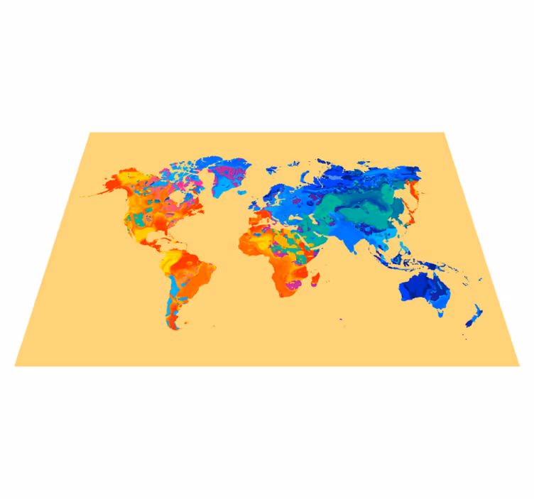 Vinylový koberec s mapou sveta svetlá mapa sveta - Tenstickers