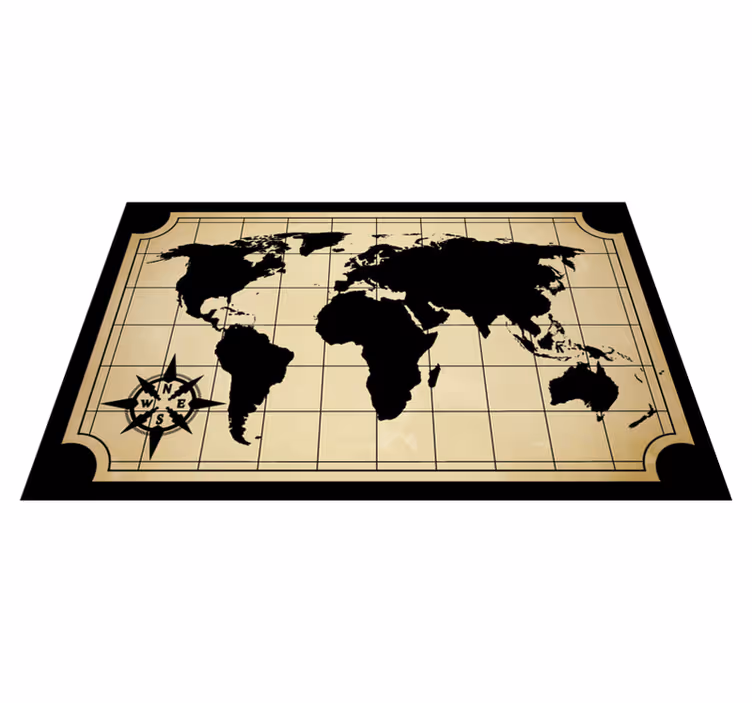 vinylový kvoberec s mapou sveta kresba mapy sveta - Tenstickers