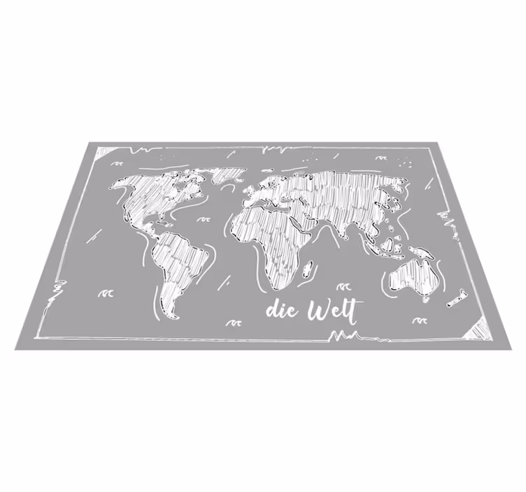 Vinylový koberec s mapou sveta v obryse sveta - Tenstickers