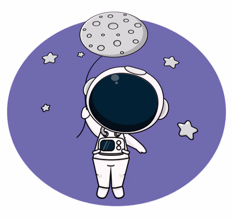 rôzne vinylové koberce pre deti astronaut s balónom - Tenstickers