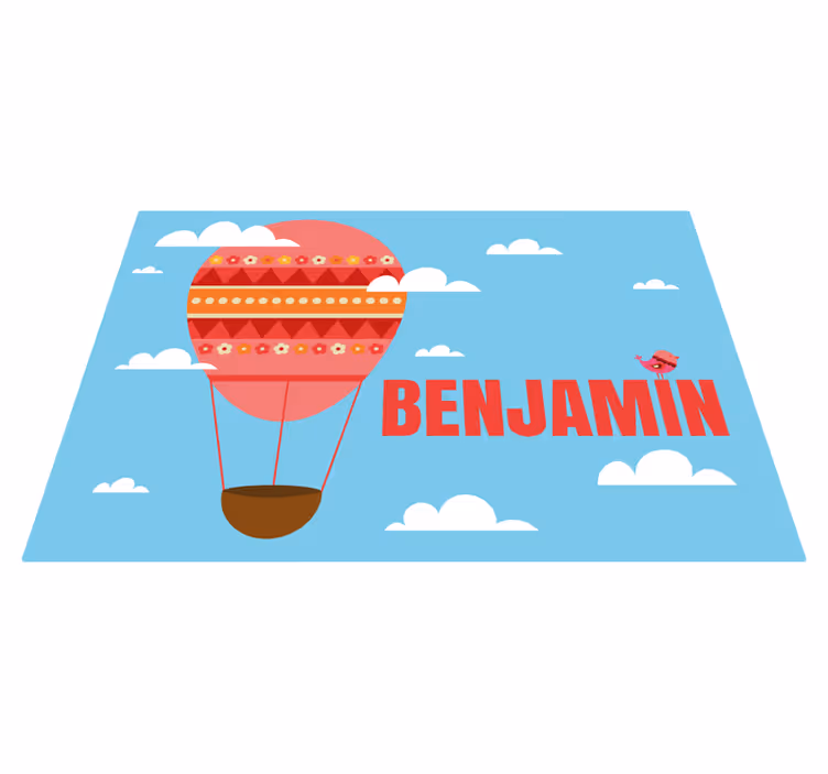 rôzne vinylové koberce pre deti červený balón s menom - Tenstickers